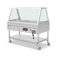 Garde-éternuement en verre et porte coulissante en verre Style comptoir Réchauffeur d'aliments 4 casseroles électrique pas de chauffage de l'eau Réchauffement à sec Bain Marie