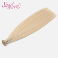 Extensions de cheveux humains vierges Remy pré-collées à pointe plate K, teintes blondes, en gros, avec kératine