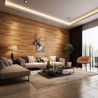 Échantillons gratuits oushe rose panneau mural 3d panneaux muraux en grain de bois panneau de revêtement intérieur