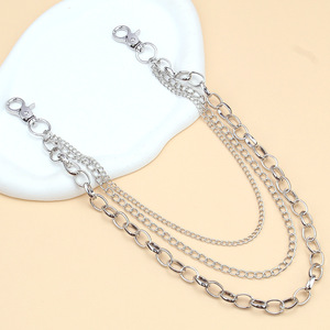 โซ่คล้องกางเกงแฟชั่นฮิปฮอป โลหะผสมสังกะสี ดีไซน์เรขาคณิตสามชั้น เครื่องประดับเอวสไตล์ลำลอง - Product Image 3