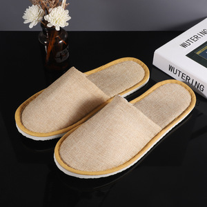 Fengshang üretici toptan tek kullanımlık çevre dostu keten terlik ev misafirperverliği ve oteller için otel olanakları - Product Image 4