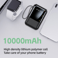Batterie externe de type C à charge rapide 10000mAh compatible avec la batterie sans fil IP SAMS Google avec câbles intégrés