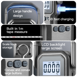 50 किलो एलसीडी इलेक्ट्रॉनिक पोर्टेबल वेट स्केल वाणिज्यिक हैंग फिशिंग यात्रा डिजिटल सामान पैमाने - Product Image 6