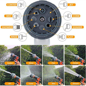 Tuinslangmondstuk, nieuwe verbeterde versie, hogedruk, 8 spuitpatronen, verstelbare slangspuitmondstuk - Product Image 6