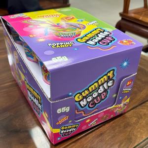 लंबे डमी नूडल्स पॉपपिंग खट्टा जाम केचअप हार्ड चॉपस्टिक कैंडी मितव्ययी स्नैक्स और मिठाई संयोजन कप कैंडी - Product Image 5