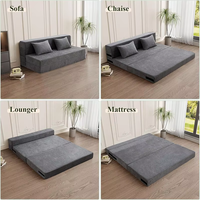 Sofá Cama DISIAN Canape Sin Estructura - Diseño Modular Plegable, Funda de Tela Extraíble, Relleno de Espuma Ecológica, Ideal para Apartamentos