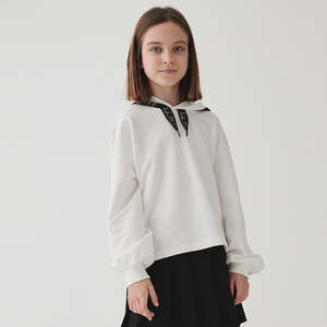 Camiseta de Algodón Premium Coreana OZKIZ T04 para Niñas de 6 a 9 Años, Moda Infantil al por Mayor para Primavera/Otoño, Uso Escolar - Product Image 2
