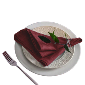 Servilletas de Algodón Cuadradas Modernas Color Rojo Borgoña para Fiestas, Navidad y Eventos, Ecológicas, Venta al Por Mayor - Product Image 1