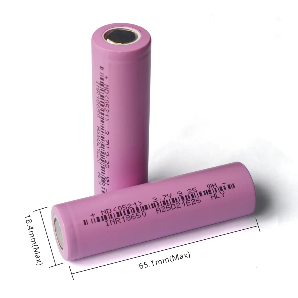 2000mah 18650 Rechargeable Lithium Ion Battery Cell 500 Times High Rate