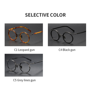 F85676 Cổ Phiếu Sẵn Sàng Unisex Cổ Điển Titan & Acetate Kết Hợp Kính Quang Học Khung Độc Đáo Vòng Cảnh Tượng Khung Bán Buôn - Product Image 5