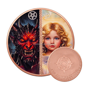 Moneta Commemorativa Colorata 1 Oz .999 Rame Puro, Medaglia da Collezione, Moneta Fantasia Angelo <span class=keywords><strong>e</strong></span> Diavolo - Product Image 1