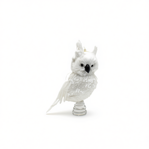 White Foam Owl Christmas Ornament 17Cm Handmade Tree Decoration - Product Image 1