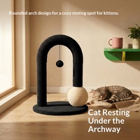 Poteau à gratter pour chat arqué DIY en corde de sisal tricotée, arbre à gratter durable et résistant aux rayures, planche d'escalade, style simple 43/44 pouces