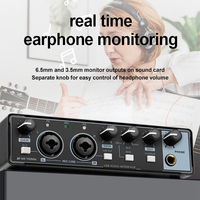 Carte Son Externe Professionnelle USB pour Ordinateur, Enregistrement Live, Chant et Guitare Studio