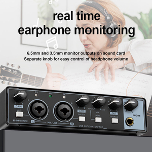 <span class=keywords><strong>Carte</strong></span> <span class=keywords><strong>Son</strong></span> Externe Professionnelle USB <span class=keywords><strong>pour</strong></span> Ordinateur, Enregistrement Live, Chant et <span class=keywords><strong>Guitare</strong></span> Studio - Product Image 3
