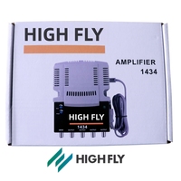 Penguat CATV HIGHFLY 28/34 DB TEL1434 1X4 4 Jalur 47-860MHz Gain 20dB Slope 18dB Output Maks 117dBuV 187-250V