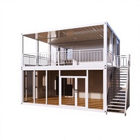 Maison mobile à double étage, style villa duplex, maison préfabriquée modulaire, hôtel, maison de jardin, véranda, bureau, maisons habitables