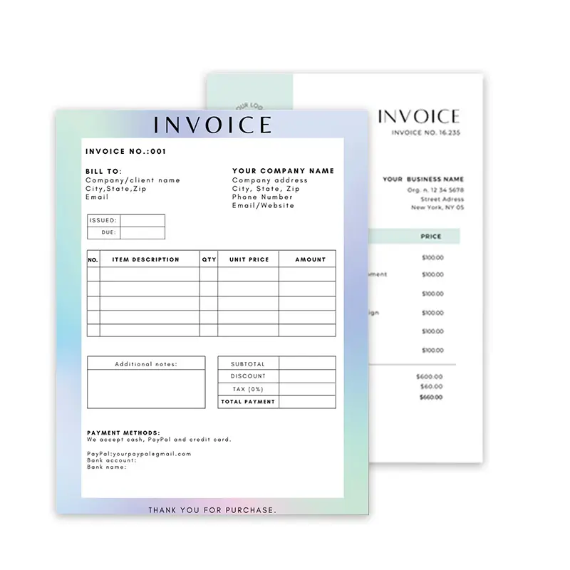 Carbonless Custom 2/3/4part Carbonless Invoice Book Computer Paper Sales Order Book Receipt For Commercial Paper