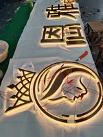 Lettres LED 3D personnalisées en acier inoxydable avec éclairage halo inversé, étanches, pour enseignes murales AC pour hôtels, bars, bureaux