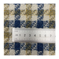Tissu en tweed pied-de-poule 100 % polyester avec fil brillant, tissage grossier, accepte les commandes personnalisées pour costumes, manteaux, vestes, chapeaux et sacs à main pour femmes