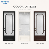 Puerta Interior de Vidrio Esmerilado Yomoga Personalizada, Estilo Retro Francés, para Baño, Cocina, Balcón, Aseo