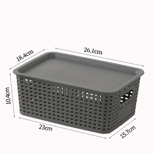Panier de rangement en plastique ajouré en gros pour livres et bureaux - Paniers de rangement empilables - Product Image 6
