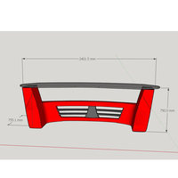 Table en verre design créatif bureau en demi-cercle pour PDG en forme de voiture bureau de direction de luxe rouge à vendre
