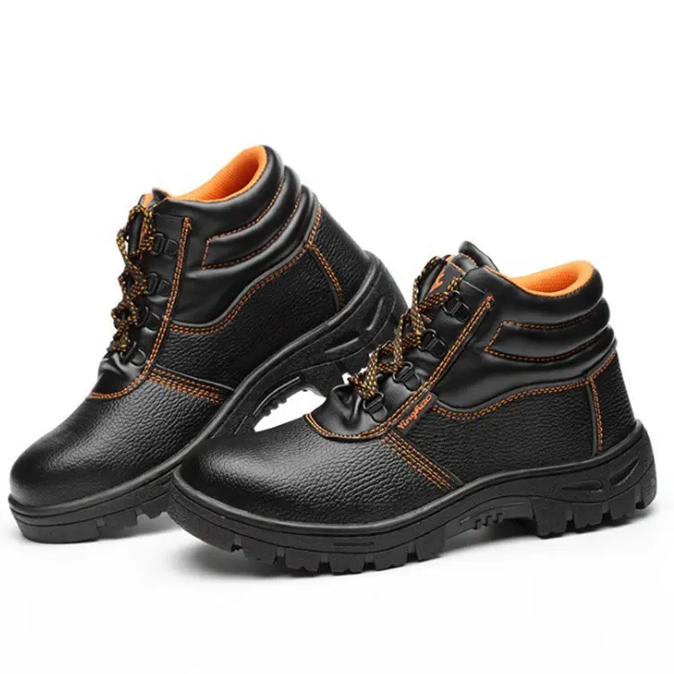 Wholesale Cheap Price Men Work Safety Shoes Boots with Steel Toe and Steel Plate Safety Boots