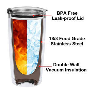 แก้วกาแฟแบบพกพา สแตนเลสสตีล ขนาด 20 ออนซ์ 30 ออนซ์ ผนังสองชั้น เก็บความร้อน-เย็น พร้อมฝาปิด พิมพ์โลโก้ได้ตามต้องการ - Product Image 4