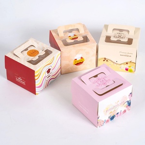 Caja de Embalaje Plegable Portátil de 4 Pulgadas con Ventana de Cartón Blanco para <span class=keywords><strong>Pastelería</strong></span>, <span class=keywords><strong>Repostería</strong></span> <span class=keywords><strong>y</strong></span> Embalaje de Alimentos para Pasteles de Cumpleaños - Product Image 1