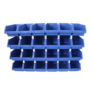 Stackable and Nestable Plastic Small spare Parts Organizers pegboard pick Hanging Bin for Tools Bolts and Screws Storage