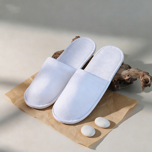 Chaussons jetables en chanvre à ondulations d'<span class=keywords><strong>eau</strong></span>, directement de <span class=keywords><strong>l</strong></span>'usine, avec des bandes de soie blanche et fines, tissu Zhenmei, confortables, pour <span class=keywords><strong>hôtel</strong></span> - Product Image 4