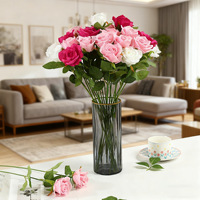 Bouquet de roses artificielles en perles de simulation pour la décoration de tables d'hôtel et de mariages, et la photographie en extérieur, fleur artificielle réaliste et éternelle