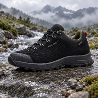Chaussures de randonnée basses pour hommes, en daim imperméable, respirantes, avec semelle en caoutchouc antidérapante, pour la montagne, le camping et l'escalade