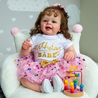 NPK YANNIK Muñeca de Alta Calidad de 60cm para Bebé Reborn, Muñeca Popular para Niña, Cuerpo Suave con Pelo Marrón Enraizado