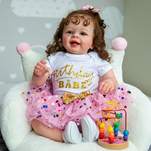 NPK 60CM Poupée Haute Qualité <span class=keywords><strong>YANNIK</strong></span> Grande Taille Bébé Reborn Toddler Poupée Fille Populaire Douce Câlin Corps avec Cheveux Bruns Enracinés - Product Image 2
