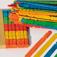 50 bâtonnets en bois assortis, colorés et naturels, pour projets artistiques et créatifs DIY