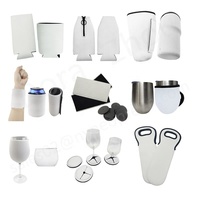 Bracelets en néoprène porte-clés porte-écouteurs porte-gifle boîte refroidisseur 12OZ néoprène bouteille manchon tapis de souris Sublimation blancs RTS