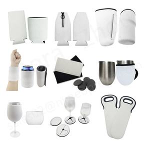 Enfriador de latas de neopreno, soporte para botella de vino de 12OZ, funda para vaso, posavasos para coche de 3MM, espacios en blanco para sublimación RTS - Product Image 2