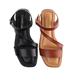 Damen-Sandalen mit Knöchelriemen und Schnalle, Premium-Mikrofaser, PU-TPR-Sohle, Sommer-Slides, Rutschfest, Modischer Trend, Private Label - Product Image 4