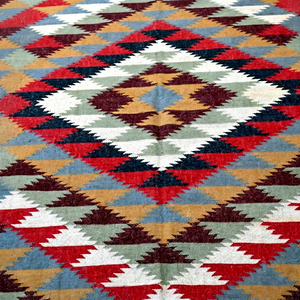 Govind Art <b>Rugs</b> Hand Tufted Eco Friendly Geometric Kilim Area <b>Rug</b> Rectangle Wool Flat Weave Living Room Latex Spot Clean Medium - Product Image 1