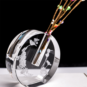 Jarrón de cristal redondo moderno <span class=keywords><strong>con</strong></span> diseño de <span class=keywords><strong>plumas</strong></span> para celebraciones de aniversario - Product Image 3