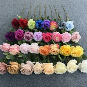Rosas <span class=keywords><strong>Artificiales</strong></span> de Seda al por Mayor para Decoración de Bodas, Tallo Único, Color Blanco y Rojo, en Paquetes para Decoración de Eventos y Fiestas - Product Image 2