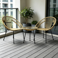 Ensemble de meubles de jardin en rotin PE moderne et simple, pliable, avec cadre en fer, table et chaises, type œuf