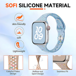 Pulsera deportiva de silicona cómoda y delgada compatible con Apple Watch Series 6 <span class=keywords><strong>7</strong></span> 8 9 10 11 SE Ultra 38mm 40mm 41mm 44mm 45mm49mm - Product Image 3