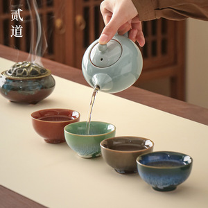 Four Seasons Tea <b>Set</b> Ceramic Xishi <b>Teapot</b> Gift Box Chinese Style Luxury Birthday Gift for Elders and Parents - Product Image 3