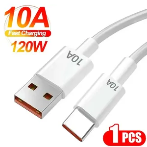 Cable USB tipo C de 120W, Cable de <span class=keywords><strong>carga</strong></span> rápida <span class=keywords><strong>10A</strong></span>, línea USB para teléfono móvil para Huawei 30 Xiaomi <span class=keywords><strong>Redmi</strong></span> Samsung POCO, Cable DE DATOS USB C - Product Image 1