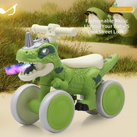 Vélo d'équilibre à quatre roues pour enfants, dinosaure, pour garçons et filles de 1 à 3 ans, en plastique, jouet amusant pour tout-petits