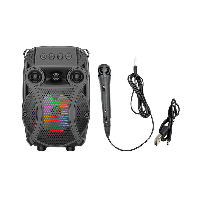 4 Inch Multifunction Portable Bt 5.0 Karaoke Built-in Mic Party Audio Sound System Led Light Speaker