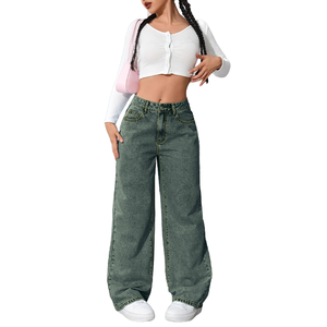 Custom High Waist Oversized Denim <b>Jeans</b> OEM Baggy Wide Leg <b>Jeans</b> for Women Premium Cotton Streetwear <b>Jeans</b> - Product Image 1